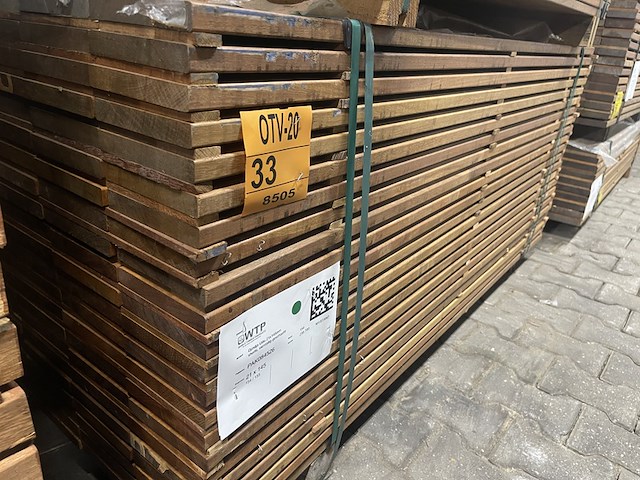 Ca. 154x guyana ipé planken geschaafd, 21x145mm, lengte 155cm - afbeelding 4 van  4