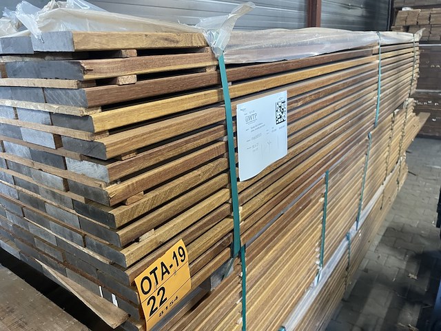 Ca. 154x guyana ipé planken geschaafd, 21x90mm, lengte 275cm - afbeelding 4 van  4