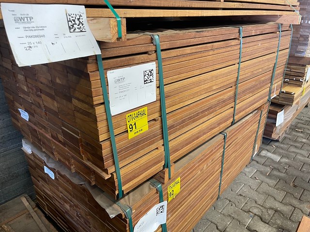 Ca. 154x guyana ipé planken geschaafd, 25x140mm, lengte 185cm - afbeelding 4 van  4