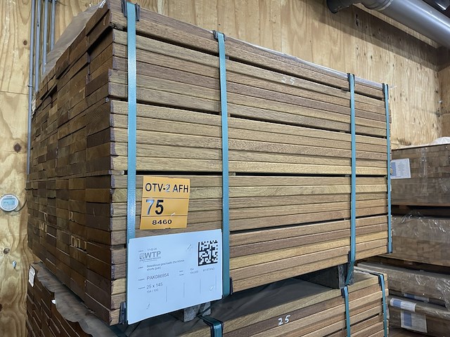 Ca. 154x guyana teak planken geschaafd, 25x145mm, lengte 100cm - afbeelding 2 van  3