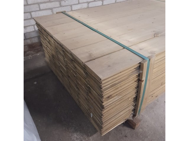 Ca. 154x vuren geïmpregneerde rabatdelen, 1,8 x 14 x 510 cm - afbeelding 3 van  5