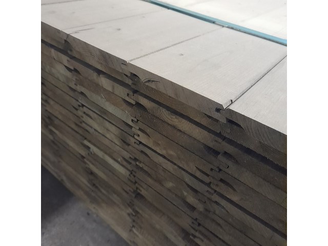 Ca. 154x vuren geïmpregneerde rabatdelen, 1,8 x 14 x 510 cm - afbeelding 4 van  5