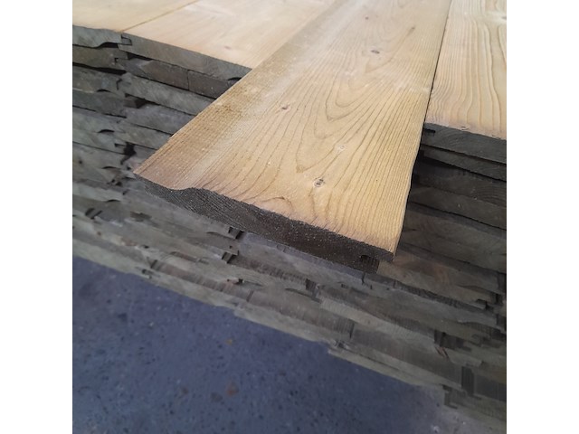 Ca. 154x vuren geïmpregneerde rabatdelen, 1,8 x 14 x 510 cm - afbeelding 5 van  5