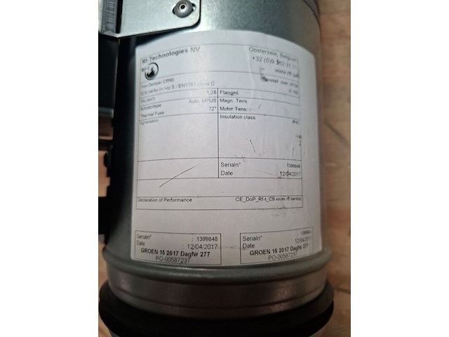 Ca. 15x brandklep 150mm rf-t, cr60 - afbeelding 3 van  3