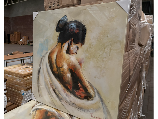 Ca. 15x canvas schilderij vrouw 80x80 - afbeelding 2 van  6