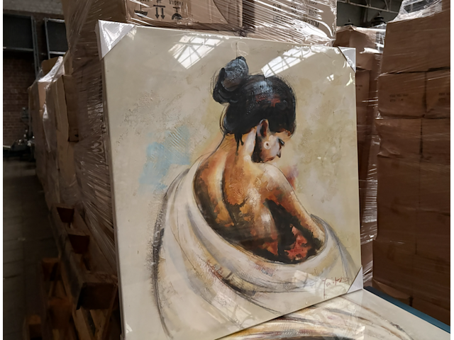 Ca. 15x canvas schilderij vrouw 80x80 - afbeelding 3 van  6