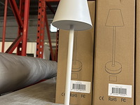 Ca. 15x design tafellamp met wit licht in verschillende kleuren, dimbaar en oplaadbaar via usb, wit - afbeelding 1 van  6