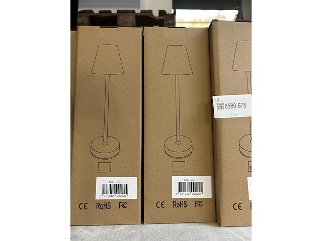 Ca. 15x design tafellamp met wit licht in verschillende kleuren, dimbaar en oplaadbaar via usb, wit - afbeelding 5 van  6