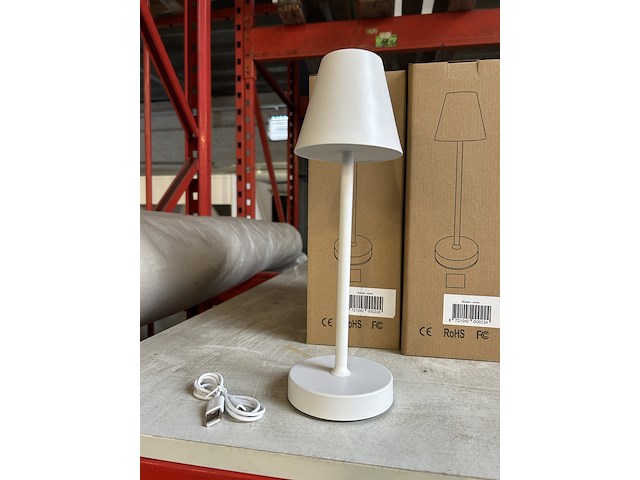 Ca. 15x design tafellamp oplaadbaar usb-c, wit - afbeelding 1 van  5