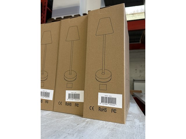 Ca. 15x design tafellamp oplaadbaar usb-c, wit - afbeelding 4 van  5