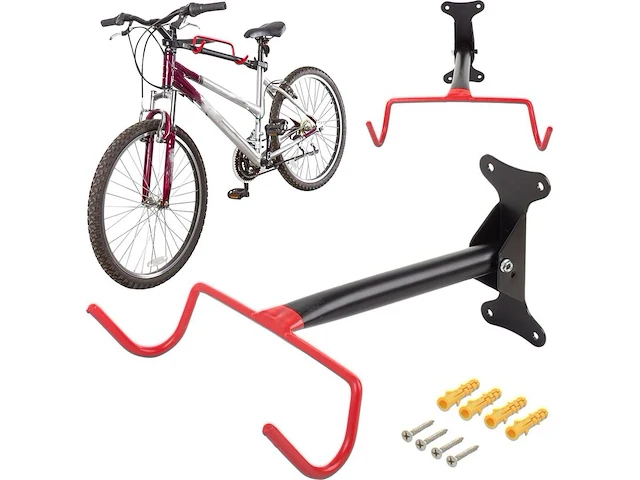 Ca. 15x fiets ophangbeugel, zwart / rood - afbeelding 1 van  2