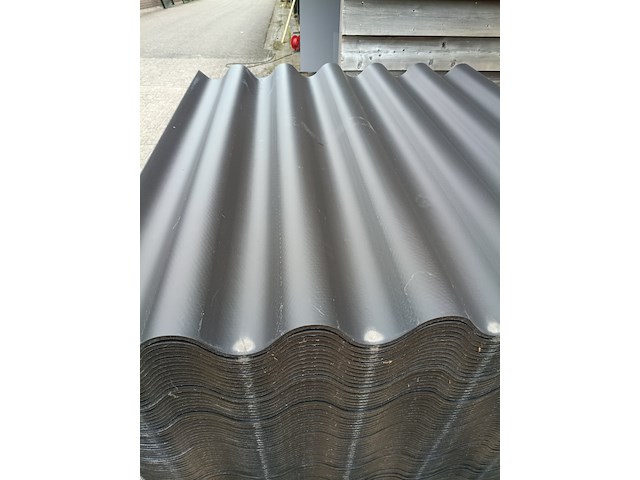 Ca. 15x golfplaat vezelcement, cemfort, zwart - afbeelding 2 van  4