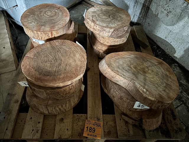 Ca. 15x pallet rosewood schijven, diverse afmetingen - afbeelding 1 van  5