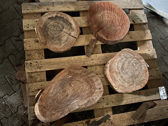 Ca. 15x pallet rosewood schijven, diverse afmetingen - afbeelding 2 van  5