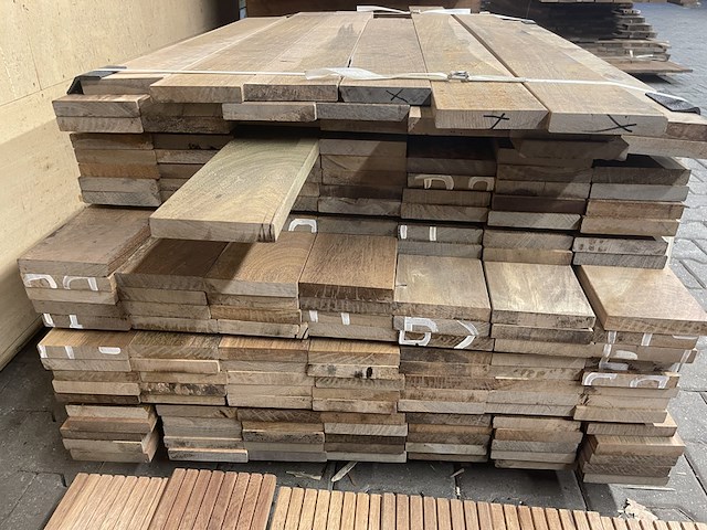 Ca. 160x ipé country grade planken geschaafd , 21x120mm, lengte 6/95cm, 56/125cm, 98/155cm - afbeelding 3 van  3