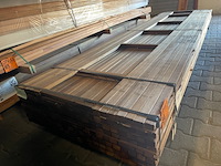 Ca. 167x guyana teak latten geschaafd, 27x40mm, lengte 18/335cm, 83/365cm, 66/395cm - afbeelding 1 van  3