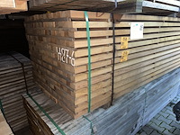 Ca. 168x angelim pedra regels fijnbezaagd, 40x60mm, lengte 455cm - afbeelding 4 van  4