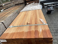 Ca. 168x angelim pedra regels geschaafd, 45x65mm, lengte 300cm - afbeelding 1 van  3