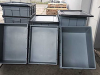 Ca. 16x bak met deksel | 3 maten, engels, transporter, grijs / chroom - afbeelding 3 van  4