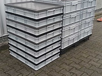 Ca. 16x grote bakken met deksel, engels, grijs / chroom - afbeelding 1 van  4