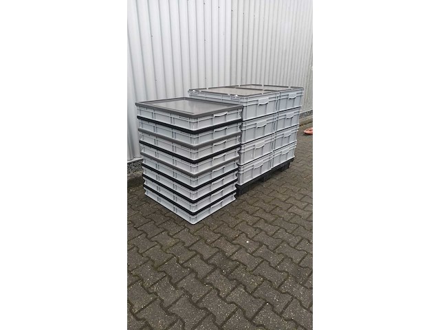 Ca. 16x grote bakken met deksel in 2 maten, engels, grijs / chroom - afbeelding 1 van  4