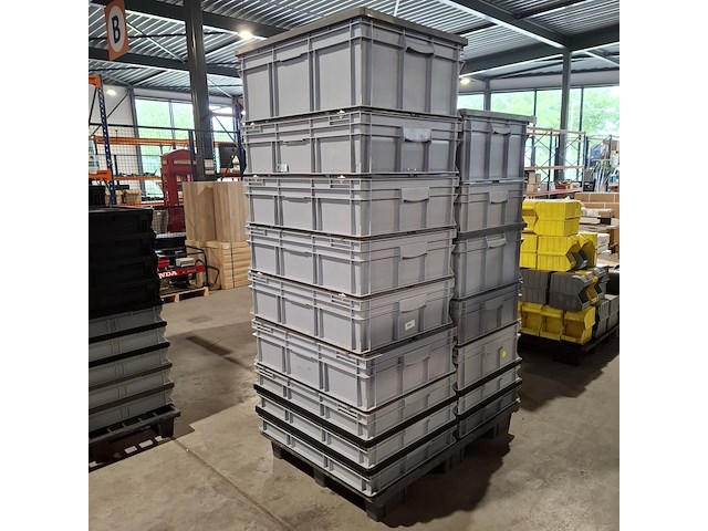 Ca. 16x grote bakken met deksel in 3 maten, engels, grijs / chroom - afbeelding 4 van  4