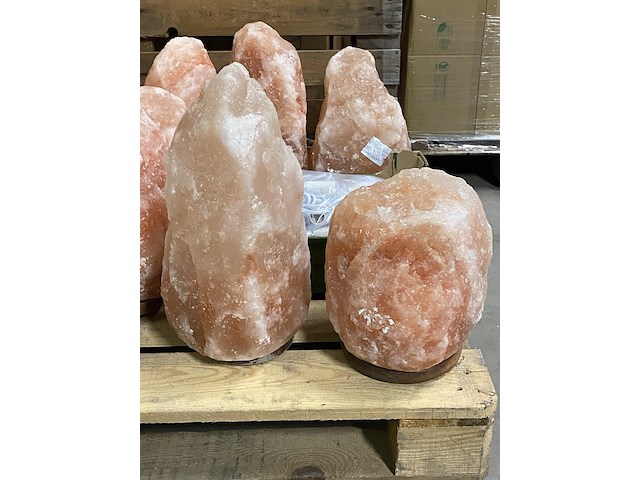 Ca. 16x himalaya zoutlampen met houten voet - afbeelding 3 van  9