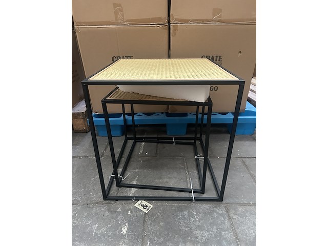 Ca. 16x set van 2 rotan bijzettafels, crate & cargo - afbeelding 1 van  5
