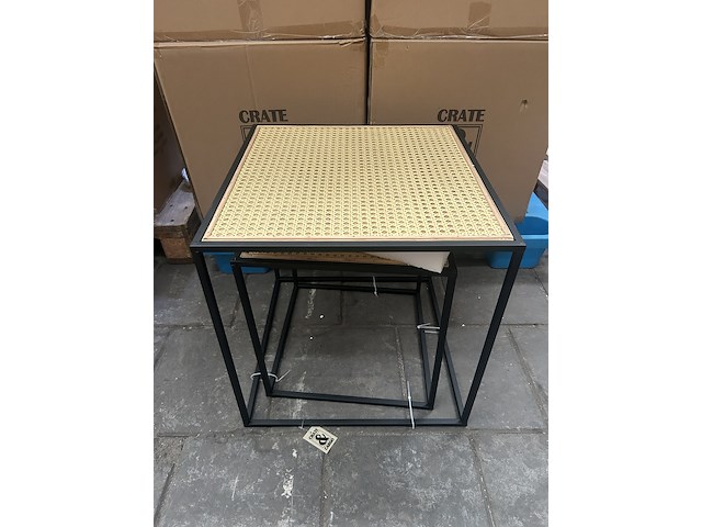 Ca. 16x set van 2 rotan bijzettafels, crate & cargo - afbeelding 2 van  5