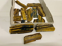 Ca. 16x tijgeroog/valkenoog gepolijste plakken - afbeelding 1 van  5