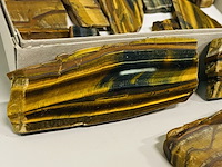 Ca. 16x tijgeroog/valkenoog gepolijste plakken - afbeelding 3 van  5