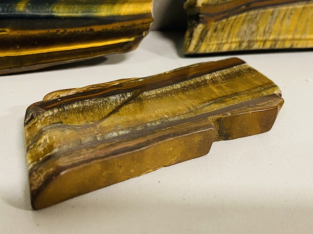 Ca. 16x tijgeroog/valkenoog gepolijste plakken - afbeelding 4 van  5