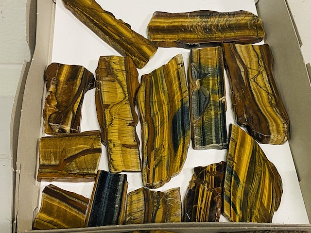 Ca. 16x tijgeroog/valkenoog gepolijste plakken - afbeelding 5 van  5