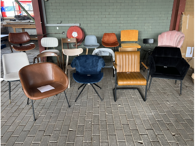 Ca. 17x diverse barkrukken, fauteuils en stoelen, o.a. zuiver en dutchbone - afbeelding 1 van  4