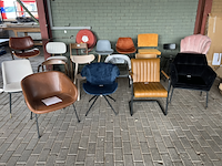 Ca. 17x diverse barkrukken, fauteuils en stoelen, o.a. zuiver en dutchbone - afbeelding 1 van  4