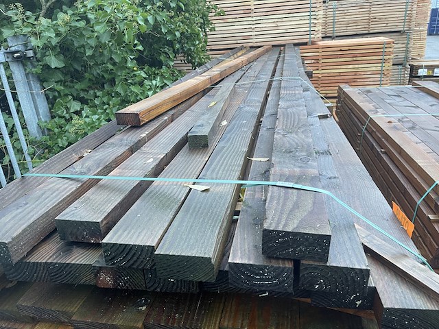 Ca. 17x douglas balken fijnbezaagd, 50x100mm, lengte 500cm - afbeelding 1 van  3