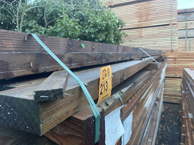 Ca. 17x douglas balken fijnbezaagd, 50x100mm, lengte 500cm - afbeelding 2 van  3