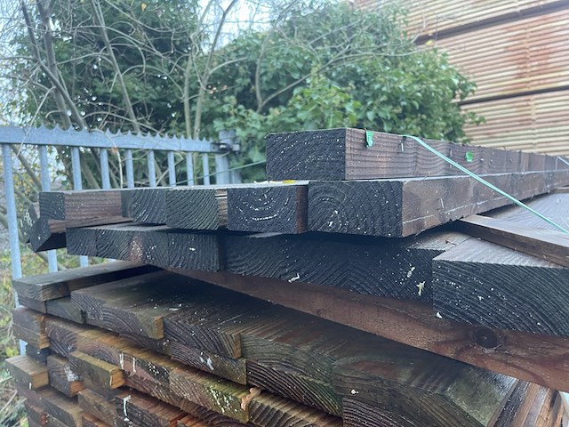 Ca. 17x douglas balken fijnbezaagd, 50x100mm, lengte 500cm - afbeelding 3 van  3