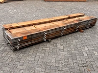 Ca. 17x mora hardhouten balken fijnbezaagd, 50x300mm, lengte 400cm - afbeelding 2 van  3
