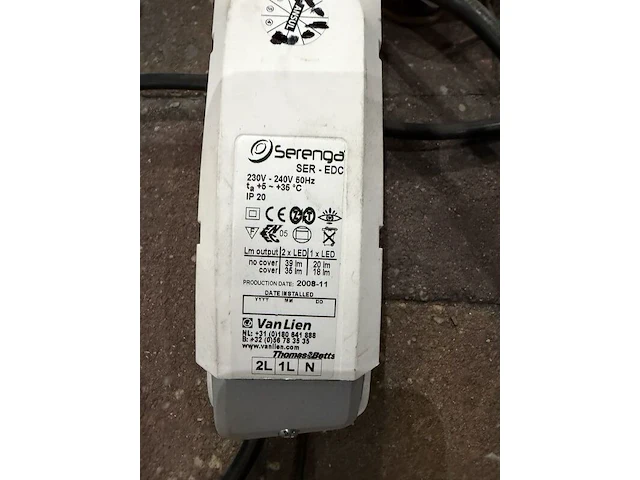 Ca. 17x noodverlichtingsarmatuur set, serenga / van lien, ser-edc / 2l 1l, wit, 2008 - afbeelding 2 van  4