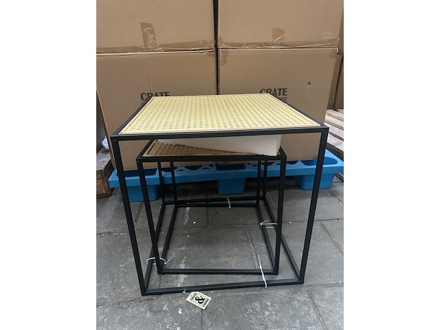 Ca. 17x set van 2 rotan bijzettafels, crate & cargo - afbeelding 1 van  6