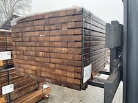 Ca. 180x guyana teak regels geschaafd, 45x68mm, lengte 40/100cm, 140/125cm - afbeelding 2 van  3