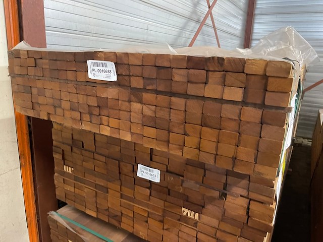 Ca. 184x guyana teak latten geschaafd, 27x40mm, lengte 42/365cm, 35/430cm, 50/400cm, 57/460cm - afbeelding 3 van  3