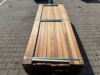 Ca. 187x guyana teak planken geschaafd, 25x70mm, lengte 245cm