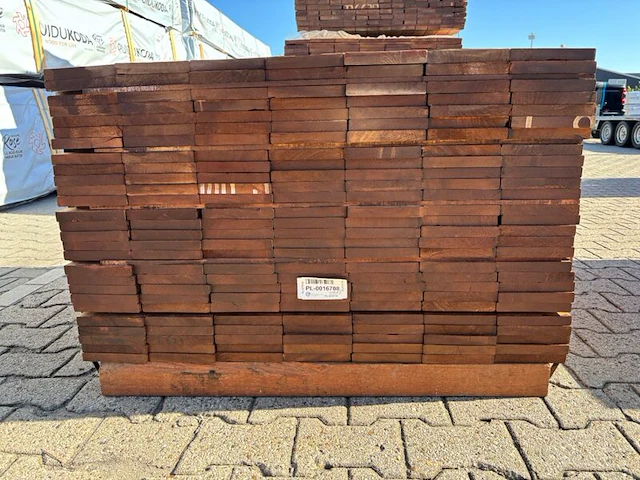 Ca. 189x guyana teak planken geschaafd, 21x145mm, lengte 100cm - afbeelding 3 van  3