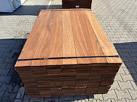 Ca. 189x guyana teak planken geschaafd, 21x145mm, lengte 155cm - afbeelding 1 van  3