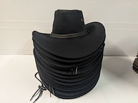 Ca. 18x cowboy hoed vilt, zwart, 56 - 58