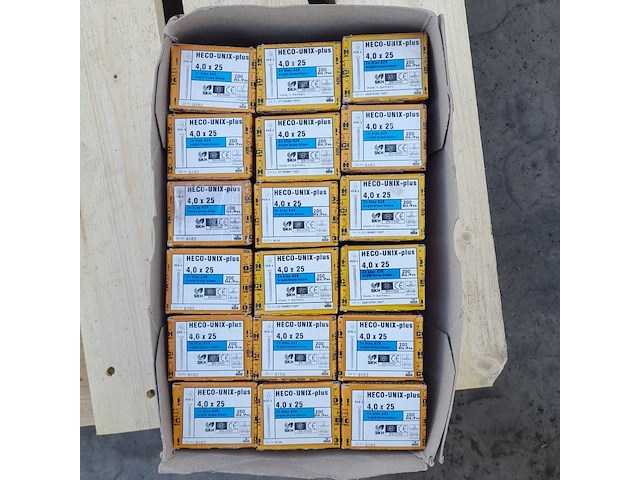 Ca. 18x doos universeel schroeven heco, unix-plus, 4.0 x 25 mm - afbeelding 1 van  2