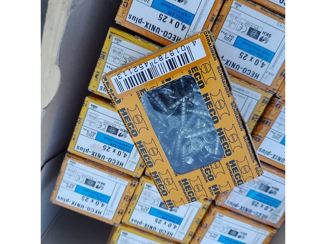 Ca. 18x doos universeel schroeven heco, unix-plus, 4.0 x 25 mm - afbeelding 2 van  2