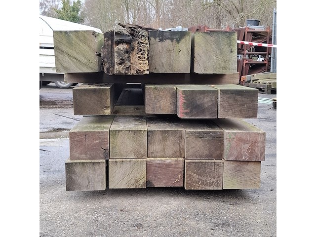 Ca. 18x hardhouten balk o.a. bilinga - afbeelding 2 van  7